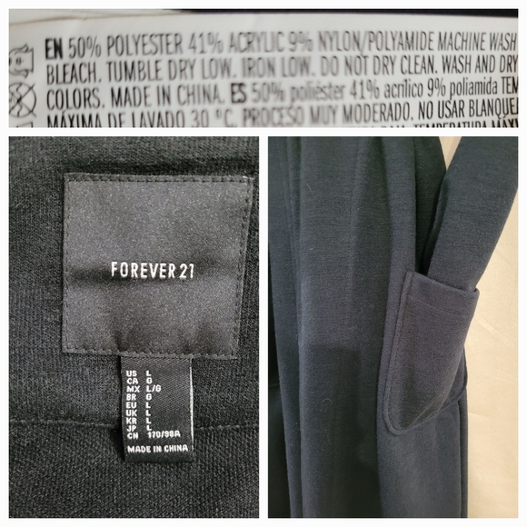 Black knit sweater Coat L - Picture 3 of 4